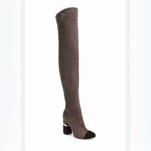 Elegant Gray Over-the-Knee Boots